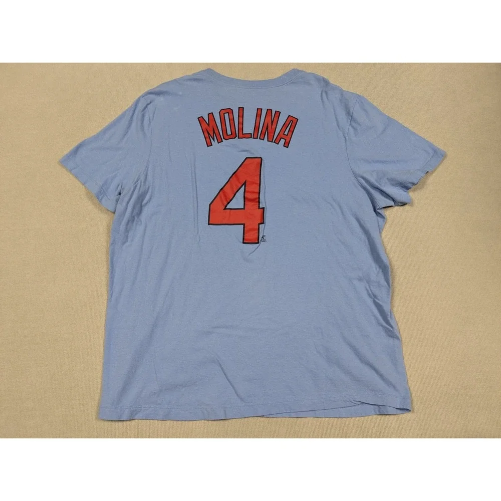 St Louis Cardinals Jersey Shirt Mens XL Blue Nike Yadier Molina Retro 80s MLB